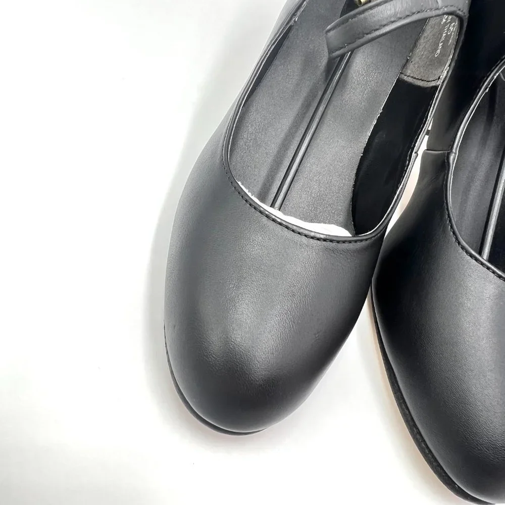 Capezio 653 Womens Size 9.5 Manhattan Character‎ Black Leather Dance Shoes Heels